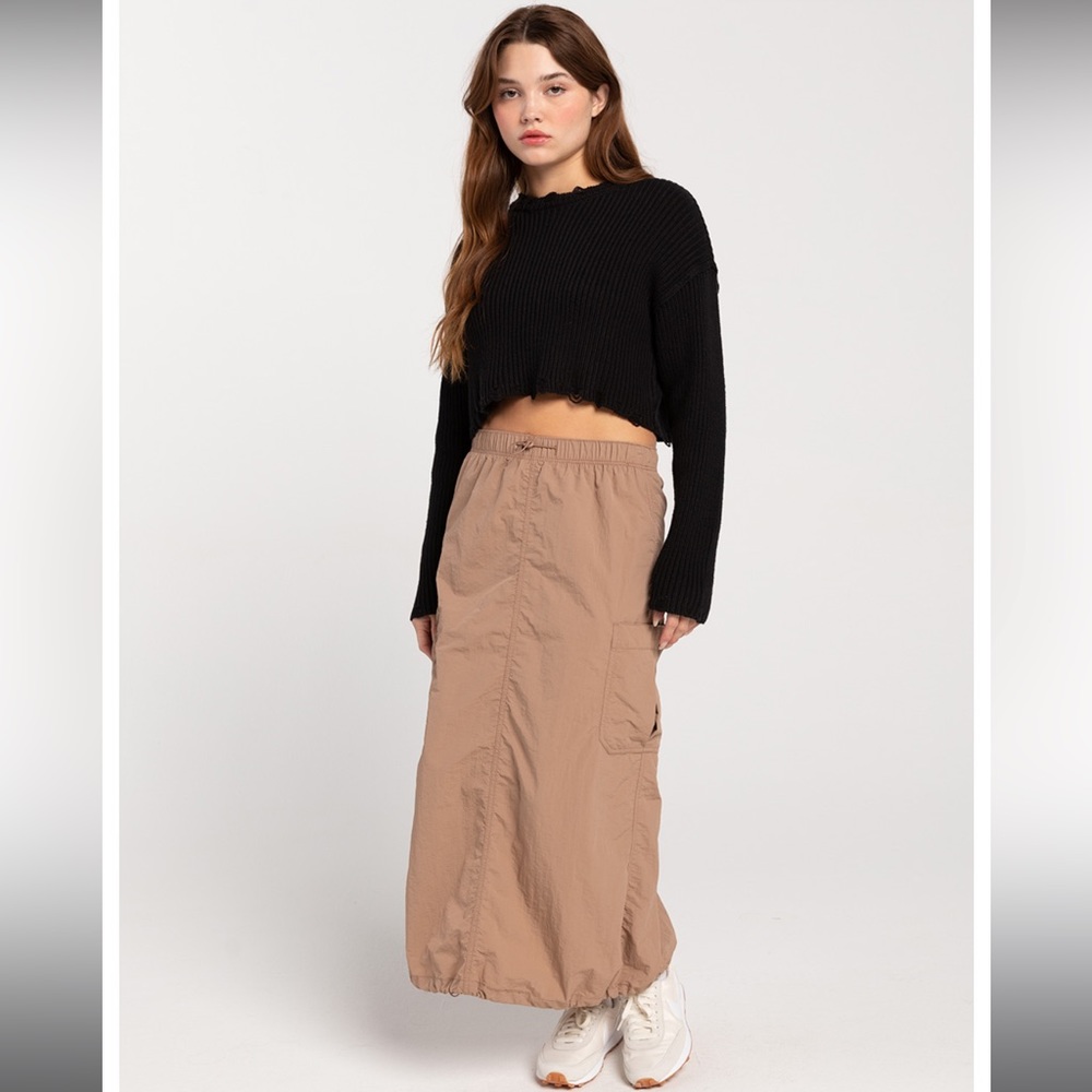 •NWOT Love Tree Nylon Parachute Skirt midi Women Pockets Small